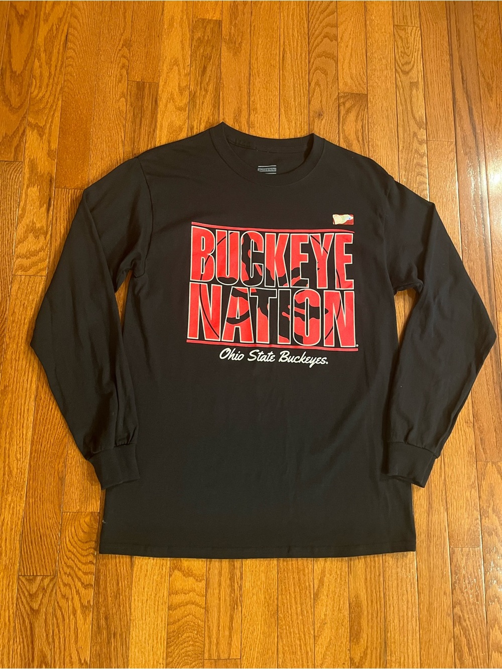 Ohio State Buckeye Nation Black Long-Sleeve Tee/Sz Medium